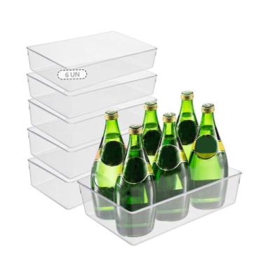 Imagem de Kit 6 Organizador Geladeira/armário/cozinha Acrílico 15x30x8 - Plastut