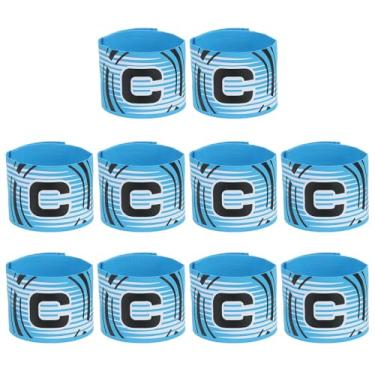 Imagem de PATIKIL Braçadeira de Capitão de Futebol, 10 Peças de Braçadeira de Capitão para Futebol Elástico Capitão C Braçadeiras Esportivas para Jovens Adultos Treinamento de Equipes de Futebol Azul Céu