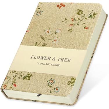 Imagem de ipoul Caderno de bolso, diário de linho floral, bordado semelhante, cadernos 10 x 15 cm, caderno A6, capa dura, caderno forrado e sem forro, damasco