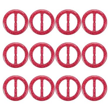 Imagem de PATIKIL Clipe de anel de cachecol, clipe de camiseta redonda de resina, cachecóis brilhantes, fecho de fivela, clipe circular para decoração de roupas, 1", Resina, Liga metálica.