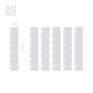 Imagem de Kit 03 Pares Filete Conector para Capas de Sistema de disco Inteligente em Plástico PP Cristal (A5-22x3cm)