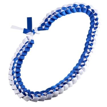 Imagem de BNQL Colar grosso havaiano Kukui Nut Lei com laço de fita para presente de formatura, Acrílico, Sem Pedra Preciosa