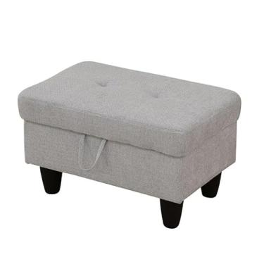 Imagem de Uneeruiqy Sofá de flanela cinza para sala de estar sofá otomano para escritório em casa, quarto sala de estar, forte capacidade de rolamento sofá pequeno sofá sofá