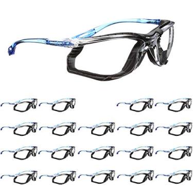 Imagem de 3M Óculos de segurança com leitores, +1,5, Virtua CCS, ANSI Z87, antiembaçamento, lentes e armação transparentes, braços azuis, sistema de controle de plugue de ouvido com fio, junta de espuma