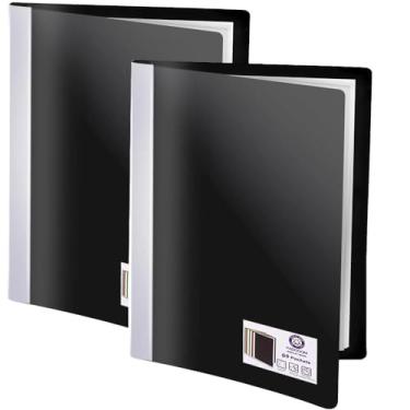 Imagem de Fichário de apresentação de credibilidade com mangas de plástico, 60 bolsos, livro de apresentação 21,5 x 28 cm, exibição de 120 páginas de papel A5, (preto)