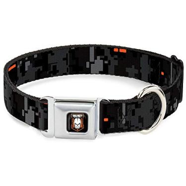 Imagem de Buckle-Down Coleira para cães com fivela de cinto de segurança – Call of Duty-Black OPS III Digital Camo Cinza/Preto/Laranja/Branco – 2,5 cm de largura – Serve para pescoço de 22,8 a 38 cm – Pequena