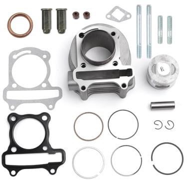 Imagem de Minho Kit de reconstrução de extremidade superior de cilindro com junta de anel de pistão para motor chinês GY6 50CC 100CC 139QMA 139QMB, taotao de 50 mm