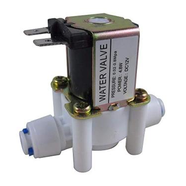 Imagem de DIGITEN Válvula solenoide de água DC 12 V 1/4" de conexão rápida N/O, pressão de água normalmente aberta