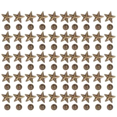 Imagem de Rebite Em Forma de Estrela 14mm, Liga de Zinco de, Acessórios de Decoração de Roupas, Sapatos Diy Com Parafusos (Bronze Antigo)