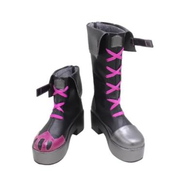 Imagem de COSGOGO New Game LOL Jinx Sapatos de Cosplay para Anime Arcane Jinx Botas Curtas Mulher Homem Sapatos de Dia das Bruxas, Multi, 38