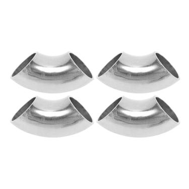 Imagem de Motoforti 4 peças 90 graus curva mandril cotovelo carro modificado tubo de escape tubulação 2.5 cm espessura OD 1,2 mm/18GA 25x63x1,2 mm 201 aço inoxidável tom prata