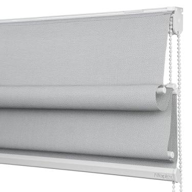 Imagem de Cortina Romana Tela Solar 3% 1,65 (lar) x 1,10 (alt) (Cinza - Acabamento Branco)