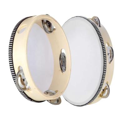 Imagem de SOHAPY 2 peças de tambor de pandeiro portátil de 15,2 cm sino jingles presente de percussão instrumento musical de bateria educacional (pacote com 6 unidades)