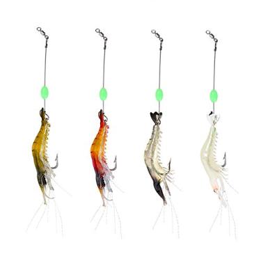 Imagem de Isca de pesca de camarão luminosa artificial com gancho afiado/isca de silicone macio/anzol afiado de camarão. (4-6 peças/lote 9 cm 6g) WILLBUR (4)