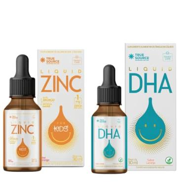 Imagem de Combo Zinc For Kids 30ml Morango True Source e Dha Omega 3 Liquido Vegano True Source 30ml