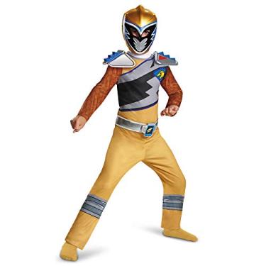 Imagem de Disguise Fantasia para meninos Power Rangers Gold Dino Charge Kids Beast Morphers Ninja Dinosaur Gold Ranger para crianças médio 7-8 (82763K)