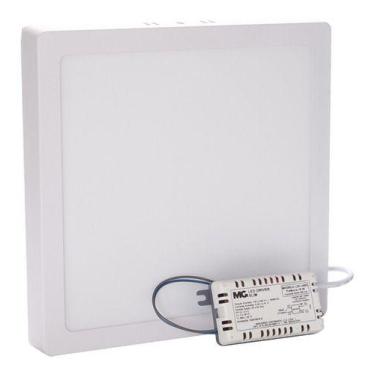 Imagem de kit 5 Plafon Led 18w Frio Quadrado Sobrepor Margirius, Branco, 110V/22