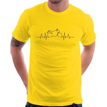 Imagem de Camiseta Batimentos Cardíacos Moto GP - Foca na Moda, Amarelo, GG