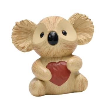 Imagem de Generic Koala Shape Piggy Bank Resina Ornamento de ornamento colecionável estátua de estátua de animais Tanque para o gabinete de TV de férias Sala de jantar, Marrom Claro