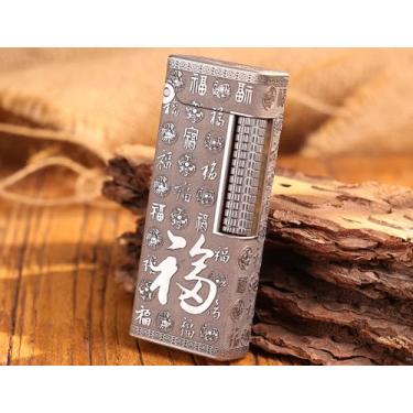 Imagem de WDMART - Isqueiro mecânico de titânio TC4 • Isqueiro de óleo de chama macia retrô • Isqueiros de querosene de chama aberta e fresca, abertura de tampa com um clique • Modelo: Flame Spirit (BF)