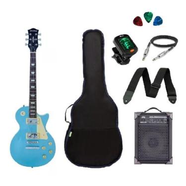 Imagem de Kit Guitarra Strinberg Les Paul LPS230 MB Azul + Amplificador + Acessó
