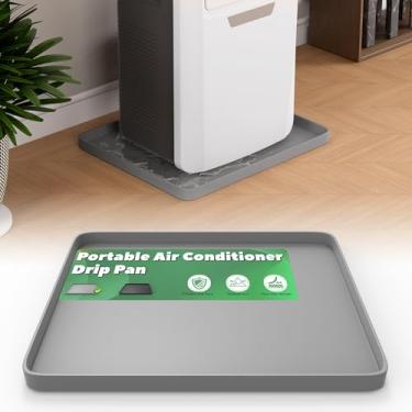 Imagem de Memrita Bandeja coletora de ar condicionado portátil com borda elevada, 60 cm x 40 cm x 0,75 cm (23,6" x 19,75") para unidade CA portátil de 5.000 a 14.000 BTU, captura e evita vazamento de