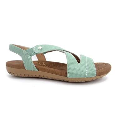 Imagem de Sandália Usaflex Rasteira de Couro R1804 Salvia Tresse