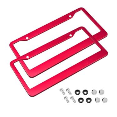 Imagem de Moldura para placa de carro, 2 peças foscas à prova d'água frontal e traseira quadros/capas com parafusos antifurto conjunto universal para a maioria dos carros, SUV, caminhonete, acessórios