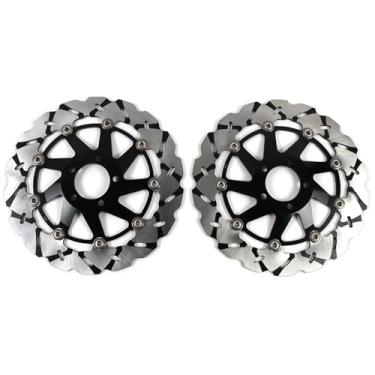 Imagem de 1 par de discos de freio dianteiros flutuantes de rotores compatíveis com Kawasaki ZZR1100 1990-1992, ZEPHYR 1100 1993-1998, Ninja ZX11 ZX1100C 1990-1993, peças pretas de acessórios de motocicleta