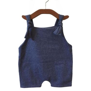 Imagem de Jardineira Curta COLORS para Bebê Menina Menino de Malha com Alça Regu