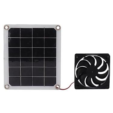 Imagem de Exaustor de painel solar Grcfumo 10W, exaustor solar à prova de intempéries para animais de estimação, kit de ventilador de painel solar para casa de animais de estimação, rv,