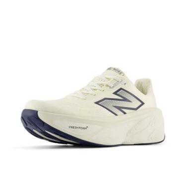 Imagem de New Balance Fresh Foam X More V5 Tênis de corrida masculino, Angorá/sal marinho/manga quente, 7.5 Wide