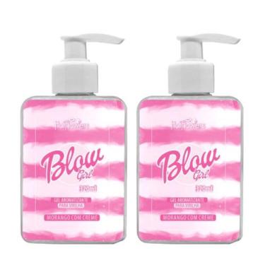 Imagem de 2 Cremes BLOW GIRL Gel Beijável Morango Pélvico Virilha 320ml - Hot Fl