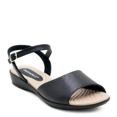 Imagem de Sandália Anabela Feminina Piccadilly 500344 Preta, 37, Preto