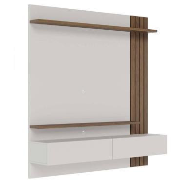 Imagem de Painel Para Tv 65 Pol Com Bancada Suspensa 150cm Will C04 Amêndoa Off White Matte - Lyam Decor