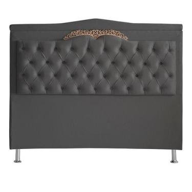 Imagem de Cabeceira De Cama Box Barcelona Casal 140 cm Capitonê Retro Botão Enca