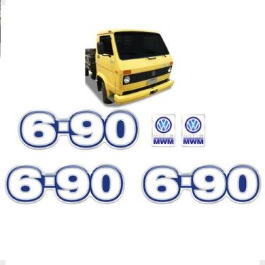 Imagem de Kit Adesivos 6-90 Emblema Caminhão Volkswagen Mwm Resinado - SPORTINOX