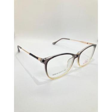 Imagem de Armação Óculos Feminino Grau Estiloso Acetato Tamanho 53 - KSY, Marrom