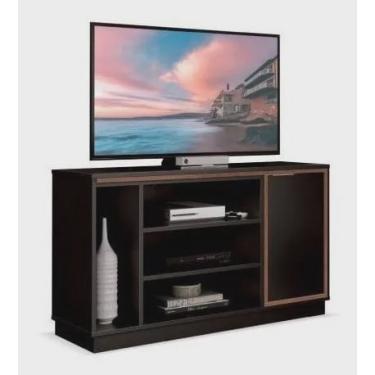 Imagem de Rack Bancada Liverpool p/ Tv Até 43'' 1 Porta Preto Naturale