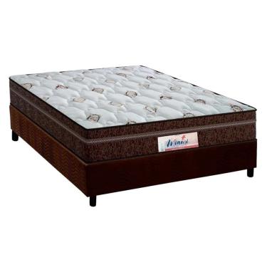 Imagem de Conjunto Box Casal: Colchão Molas Probel Ensacadas ProDormir Miami + Base crc Suede Brown (138x188)