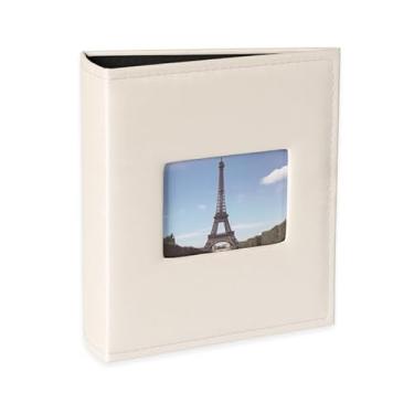 Imagem de Álbum de fotos Ical, encadernação fichário, para 300 fotos 13x18cm - envelope plástico preto - linha Prestige - capa com janela - modelo areia com janela - 418