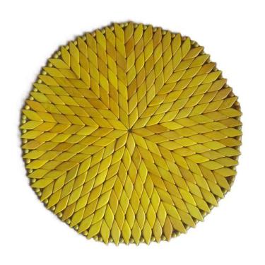 Imagem de Lugar Americano Madeira Redondo PortaPratos Sousplat Amarelo - Ideias 