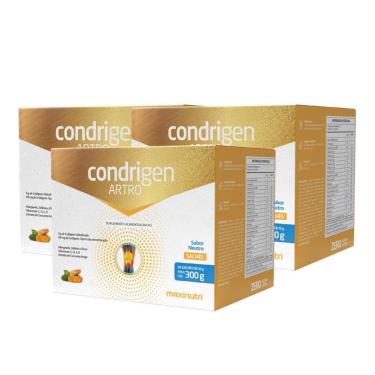 Imagem de Kit 3 Condrigen Artro Colágeno Tipo 1 e 2 Sachês Sabor Neutro Maxinutri-Unissex