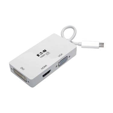 Imagem de Eaton Electrical - Adaptador multiportas USB-C série Tripp Lite U444-06N-HDV4K6 (M/3xF) - 4K 60 Hz HDMI, 1080p VGA