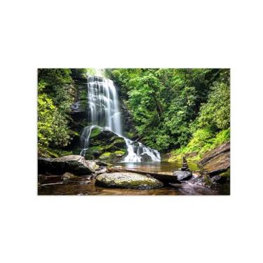 Imagem de DEEBOW Quadro em tela paisagem. Cascata floresta. Natureza imagem impressão em tela. Quadros paisagens naturais. Tinta murais modernos decoração de sala 80 x 120 cm - 31 x 47 in sem moldura