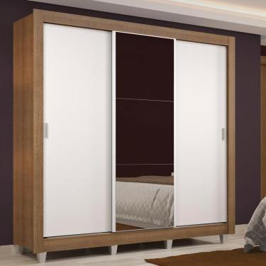 Imagem de Guarda Roupa Casal Lyon 3Portas com Espelho 2 Gavetas Madesa