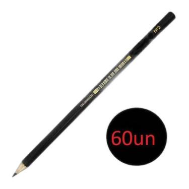 Imagem de Lápis Preto Redondo Hb N-2 De Escrever Grafite- Kit 60Un - Lynx Produç