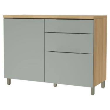 Imagem de Balcão de Cozinha Nesher 100% MDF 1 Porta 3 Gavetas Marquesa, Amadeira