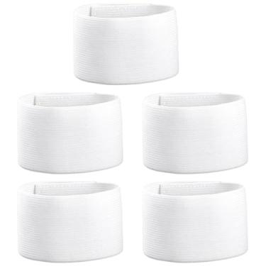 Imagem de CREATCABIN 5 braçadeiras brancas capitão elástico ajustável líder braçadeira memorial braçadeira antiderrapante esportes ao ar livre braçadeira para homens mulheres futebol vôlei basquete corrida