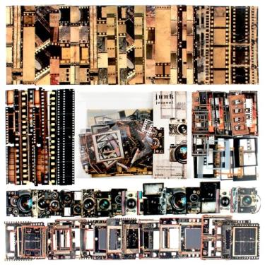 Imagem de Diuhofart Kit de scrapbook vintage, tema de cinema com 90 folhas, adesivos de scrapbook e papéis decorativos, materiais de colagem, efêmeros para artigos de jornal, diário, artes artesanais, livros de